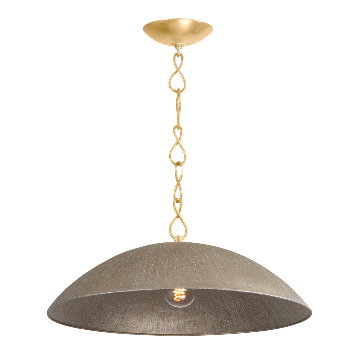 Eve 1Lt Small/Large Pendant - Gold Leaf