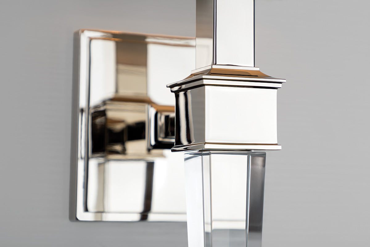 Ruskin 1Lt Wall Sconce-  Polished Nickel/ Aged Brass