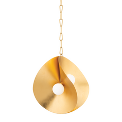 Peony 1Lt Small Pendant- Gold/ Silver