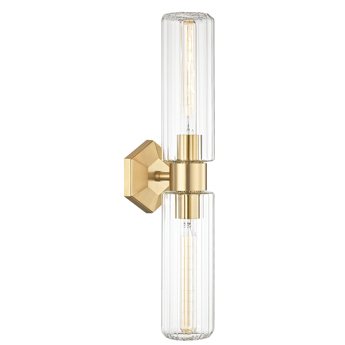 Roebling 2Lt Wall Sconce - Brass/Nickel