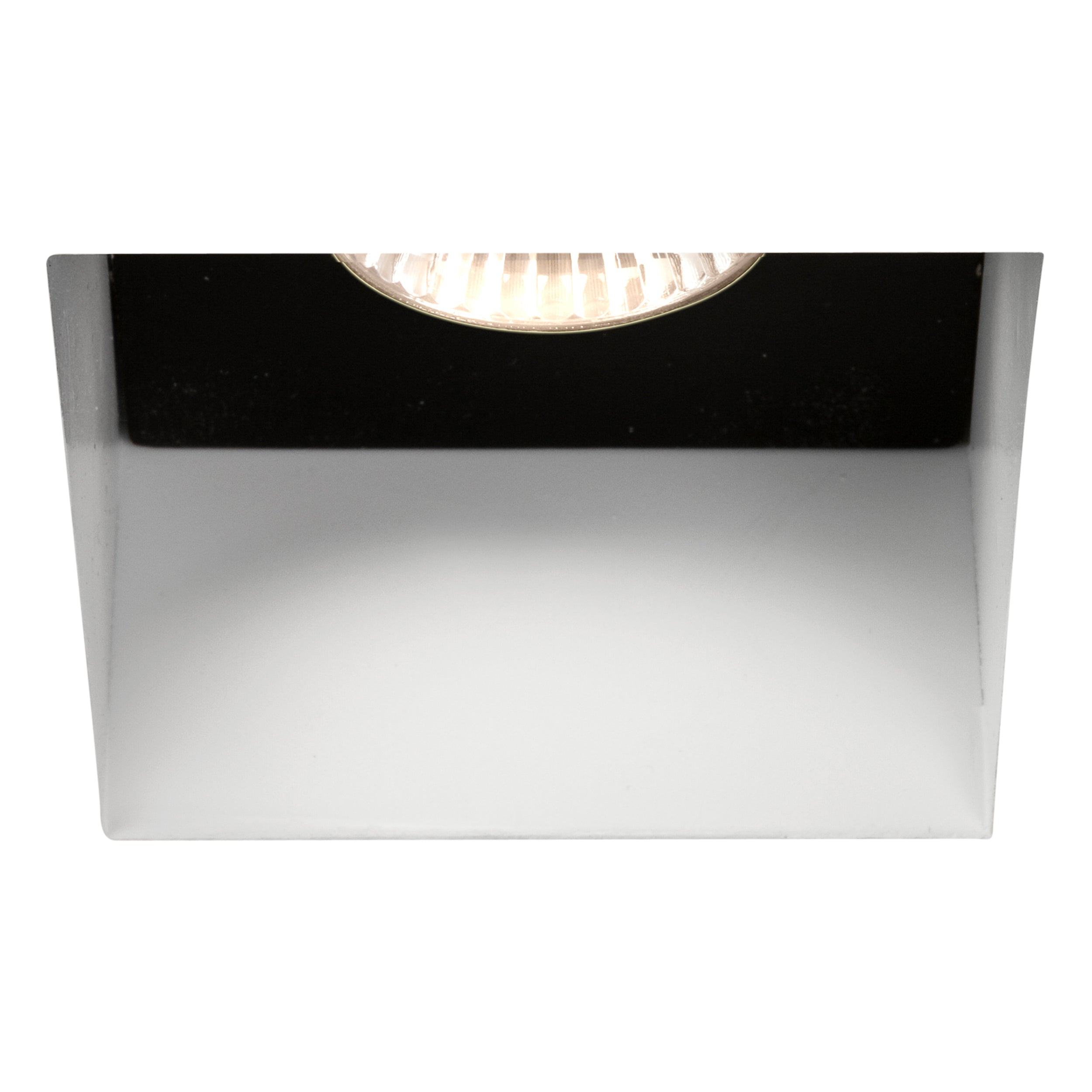 Trimless Slimline Round/Square Fixed Fire-Rated IP65 Bathroom Recessed Ceiling Light - Matt White Finish