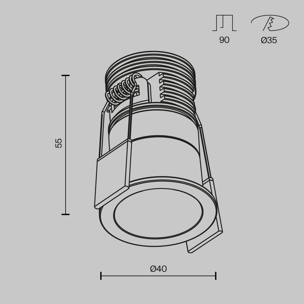 Minor Recessed Downlight- Black & White Finish