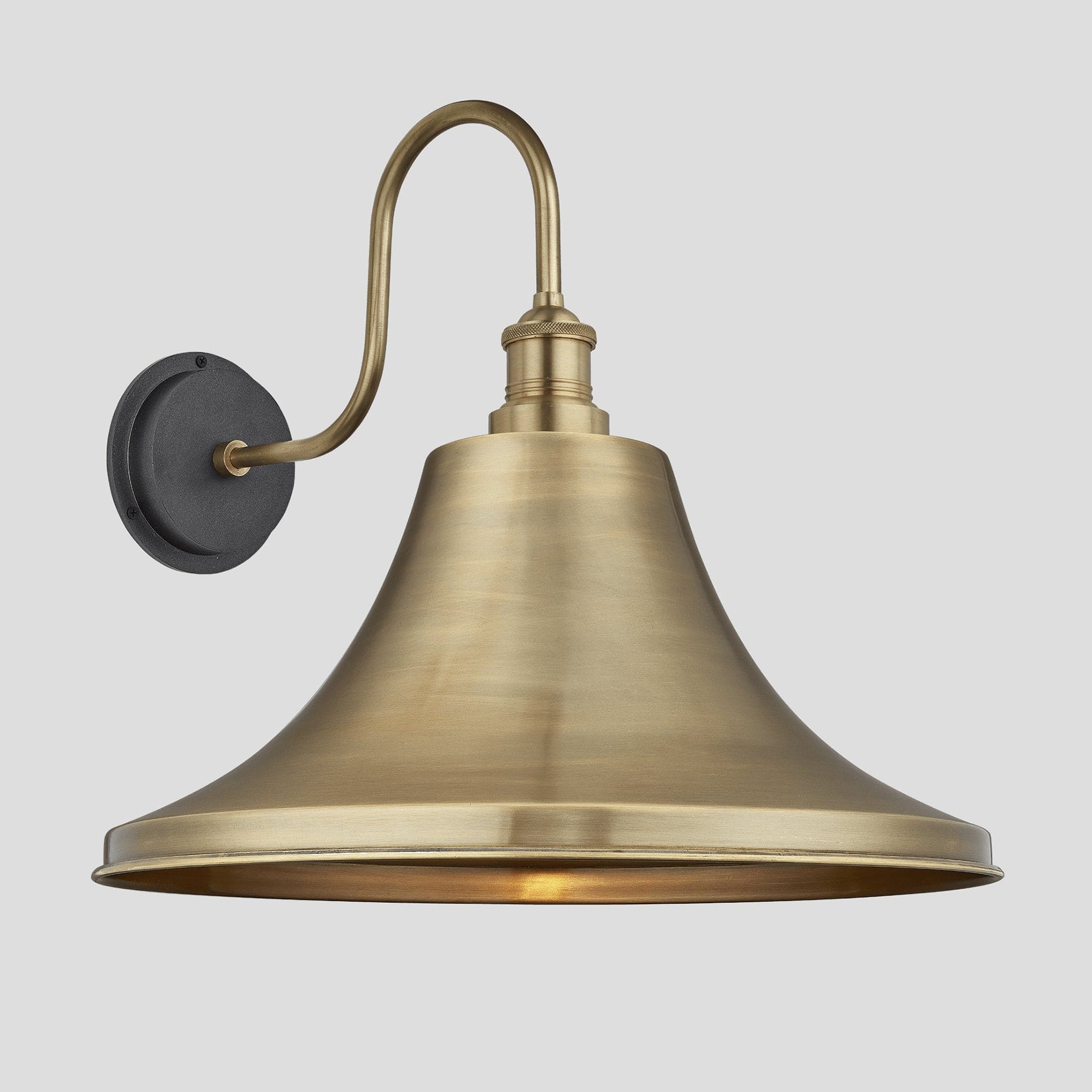 Swan Neck Outdoor & Bathroom Giant Bell Wall Light - 20 Inch – Brass