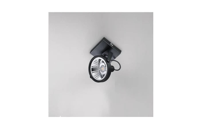 Glim 1Lt Single Spotlight IP20  - White/Black