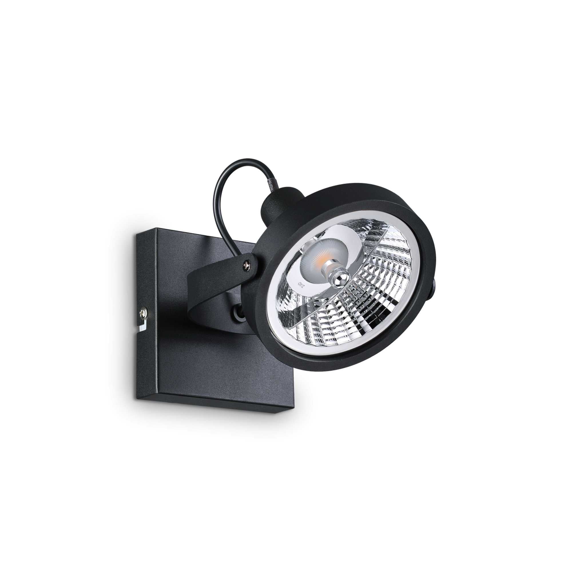 Glim 1Lt Single Spotlight IP20  - White/Black