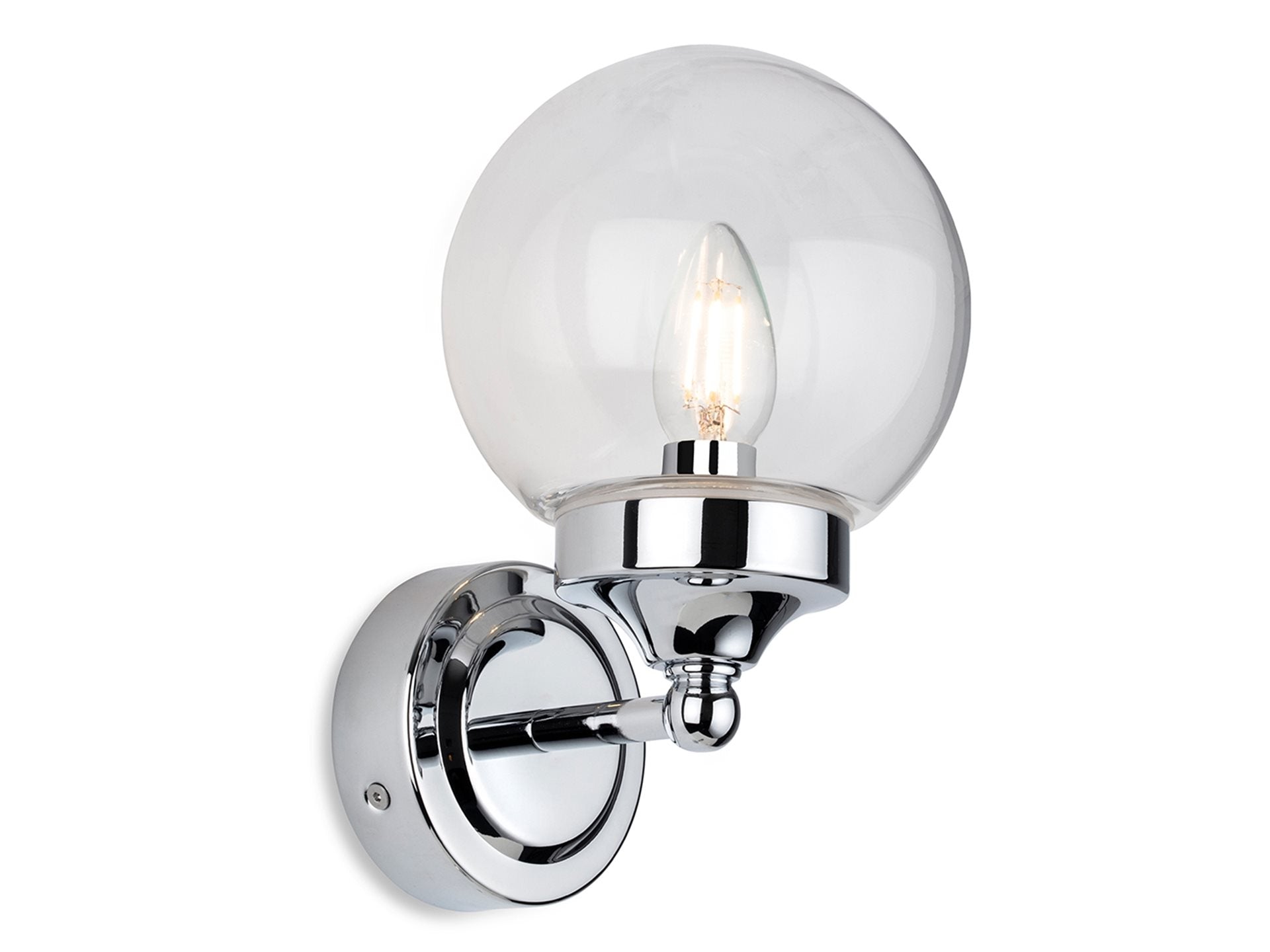 Oscar Wall Light- Chrome with Clear Glass