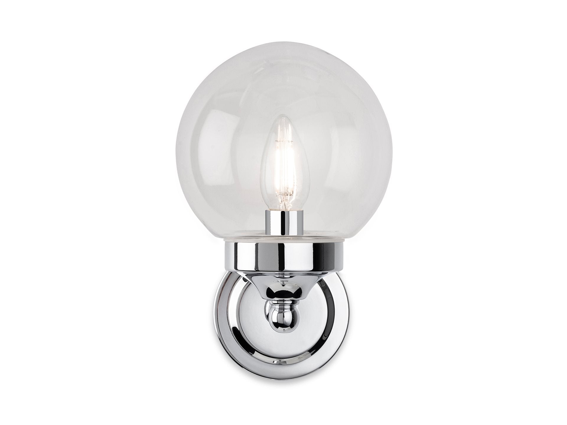 Oscar Wall Light- Chrome with Clear Glass