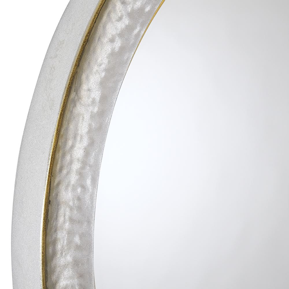 Hammered Circular Wall Mirror- Silver & Gold