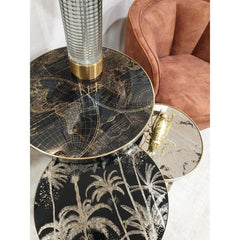 Venus Side Table - Black & Gold Finish