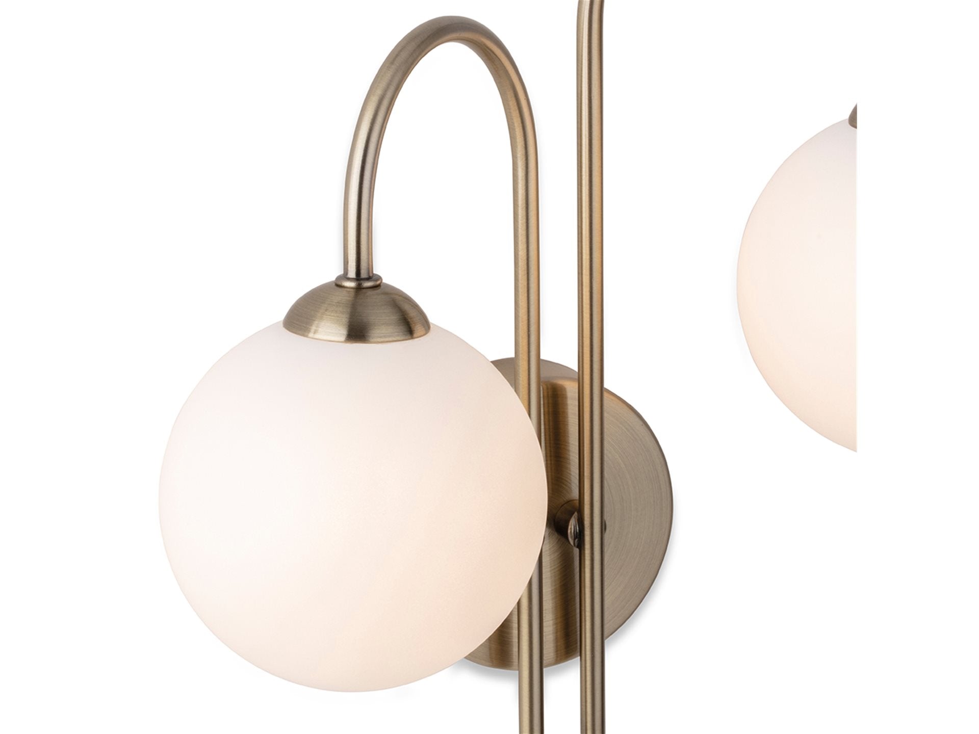 Lyndon 2Lt Wall Light Antique Brass/ Brushed Steel