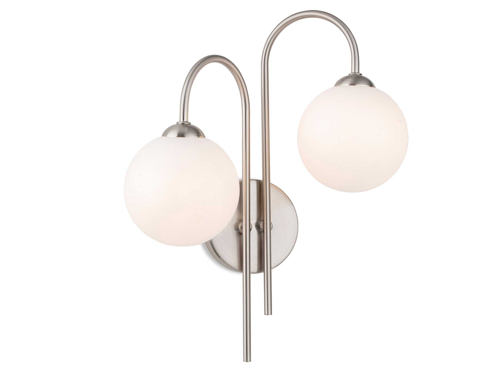 Lyndon 2Lt Wall Light Antique Brass/ Brushed Steel
