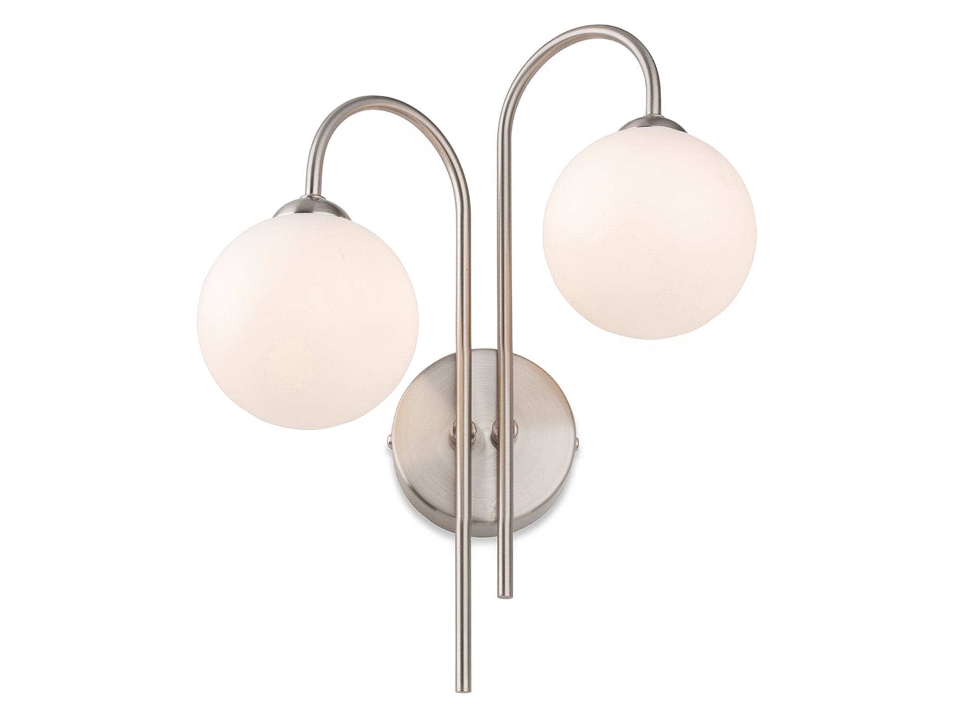 Lyndon 2Lt Wall Light Antique Brass/ Brushed Steel
