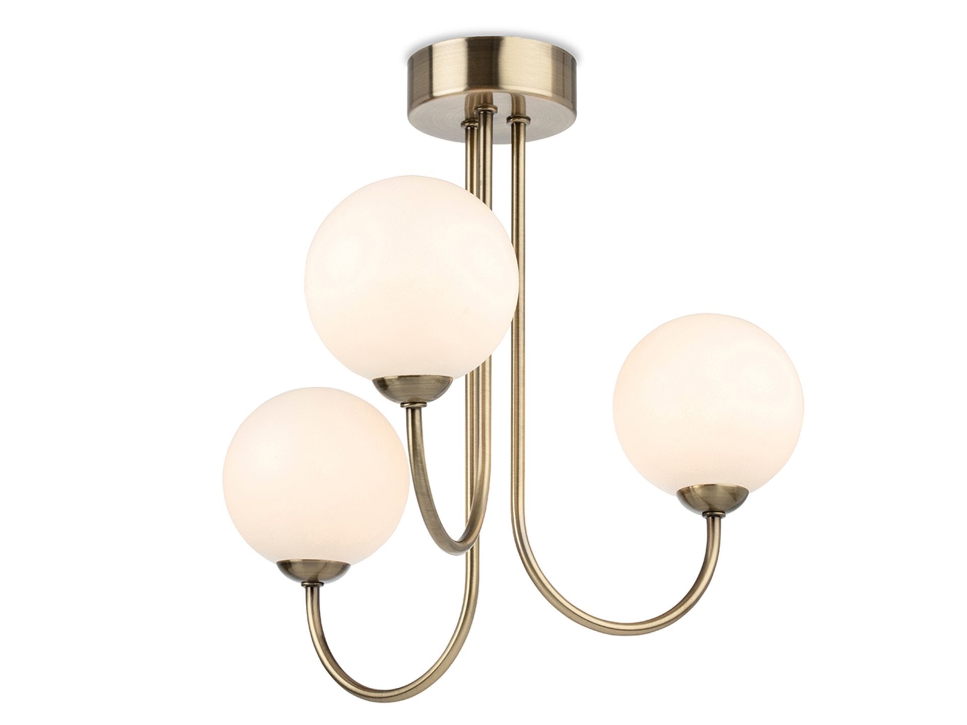 Lyndon 3/5Lt Ceiling Light- Antique Brass/ Brushed Steel Finishes