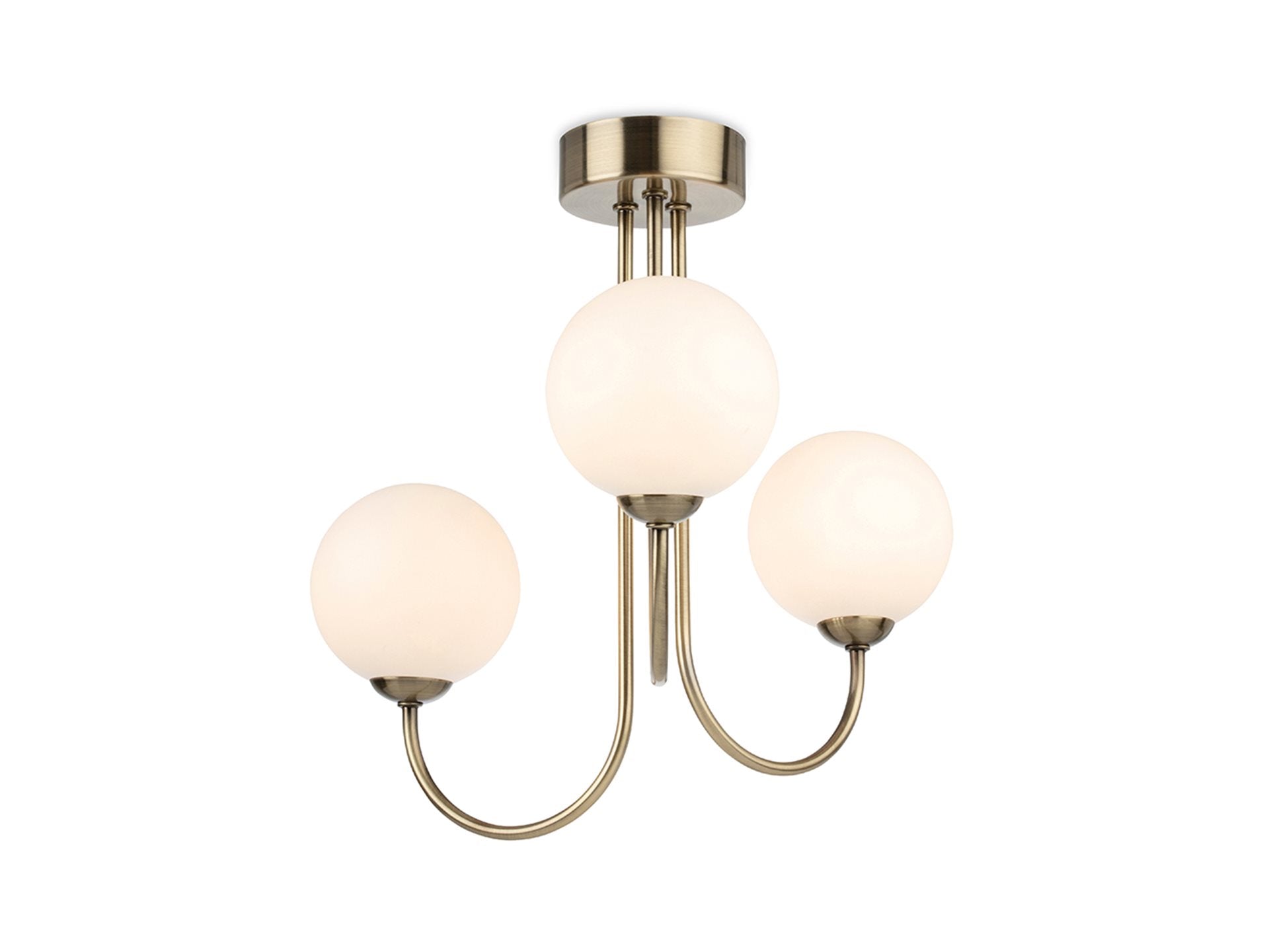 Lyndon 3/5Lt Ceiling Light- Antique Brass/ Brushed Steel Finishes