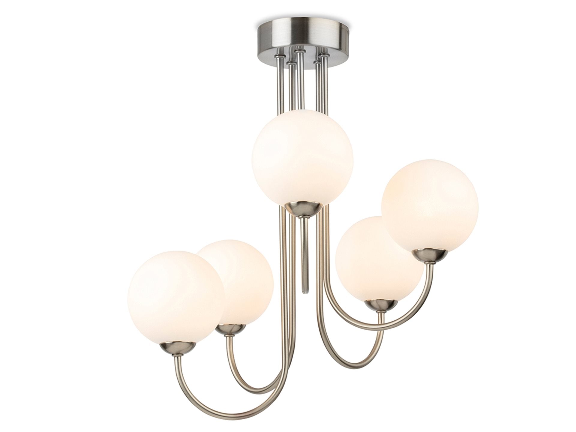Lyndon 3/5Lt Ceiling Light- Antique Brass/ Brushed Steel Finishes