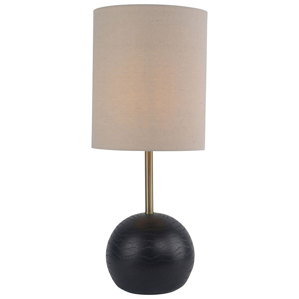 Ball Table Lamp- Black w Oatmeal Shade