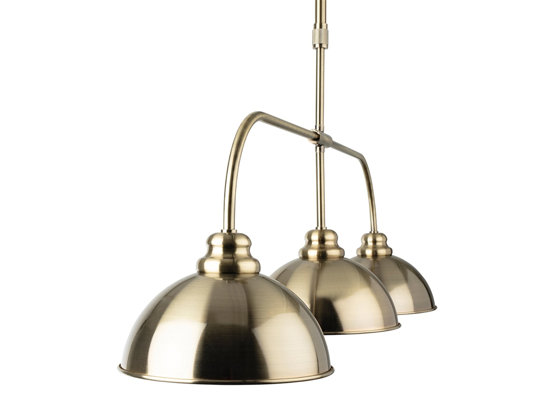 Eagle 3lt Kitchen Island Light- Antique Brass/ Brushed Steel