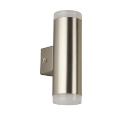 Metro Outdoor Wall Light - Satin Silver Metal & Glass