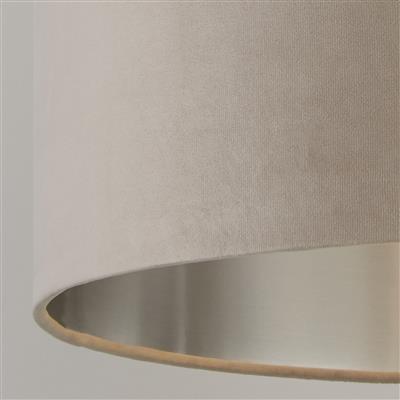 Taupe Velvet Drum Light Shade - 28cm