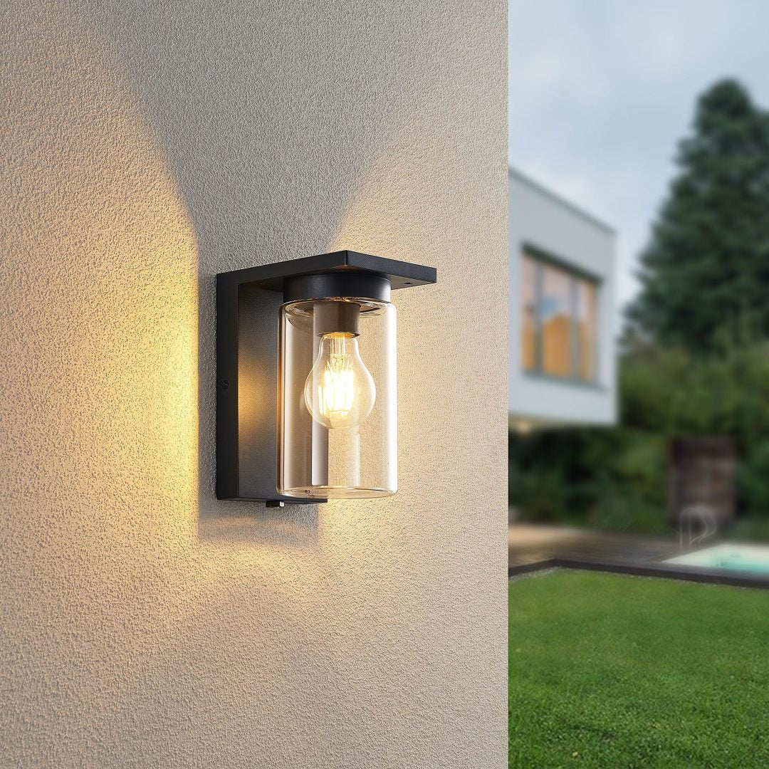 Ardila Outdoor Wall Light- Black/ Wood Finish