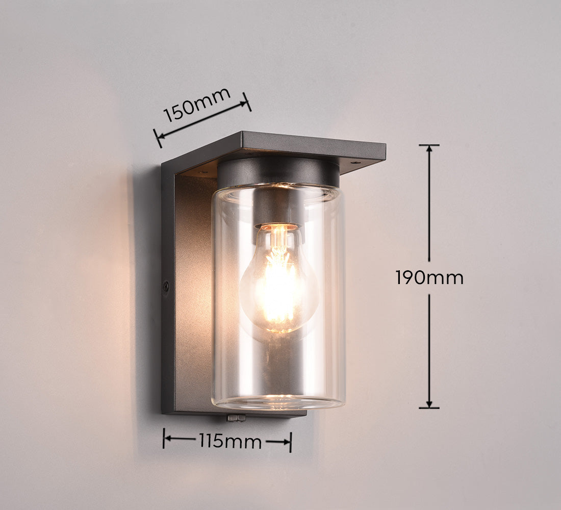 Ardila Outdoor Wall Light- Black/ Wood Finish