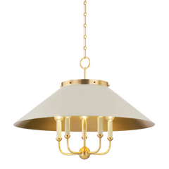Clivedon 5Lt Chandelier - Aged Brass