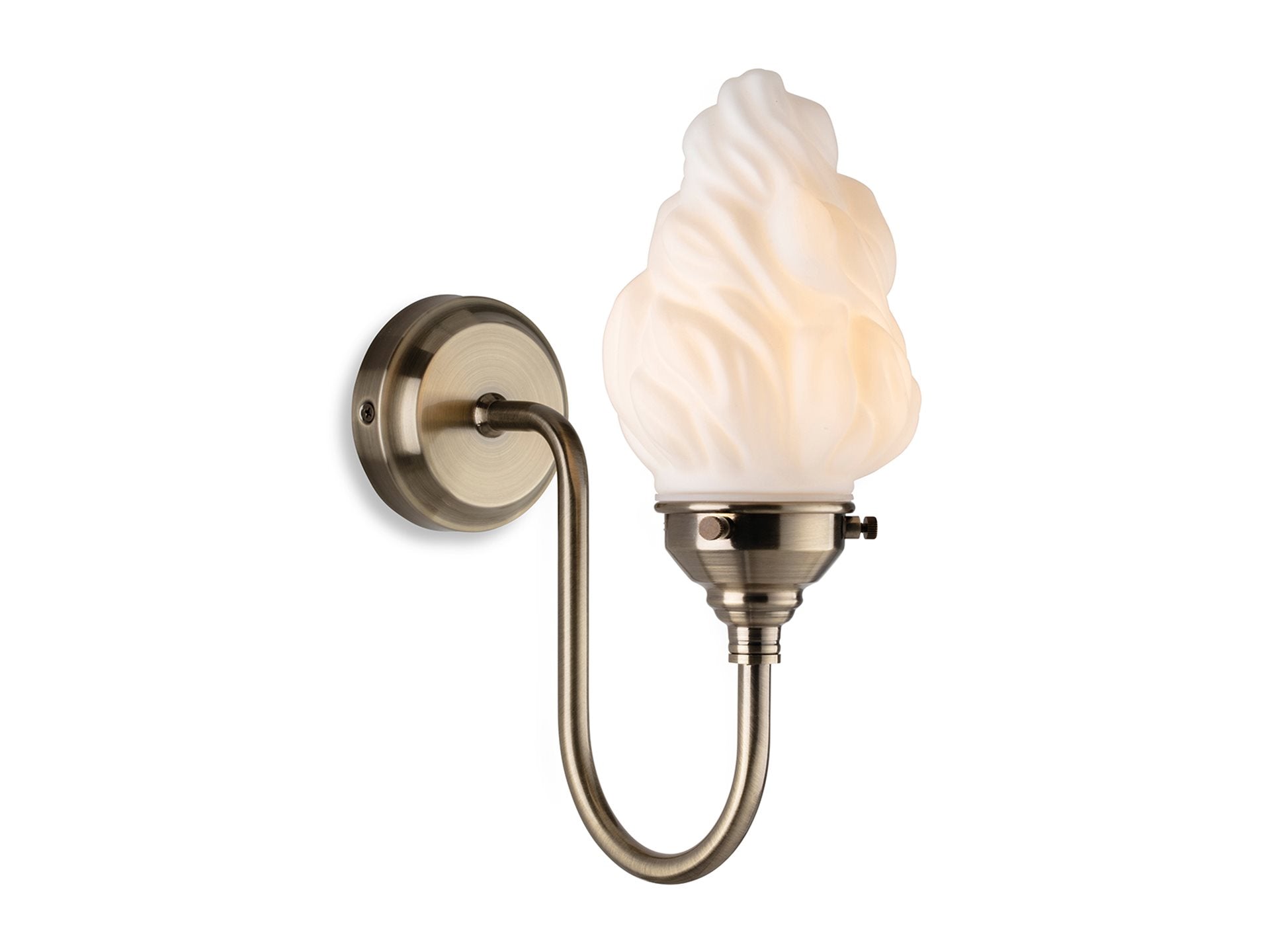 Flame Wall Light- Various Colours with Opal Flame Glass