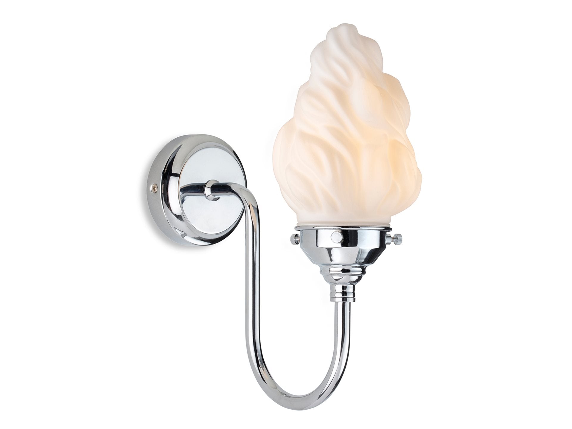 Flame Wall Light- Various Colours with Opal Flame Glass