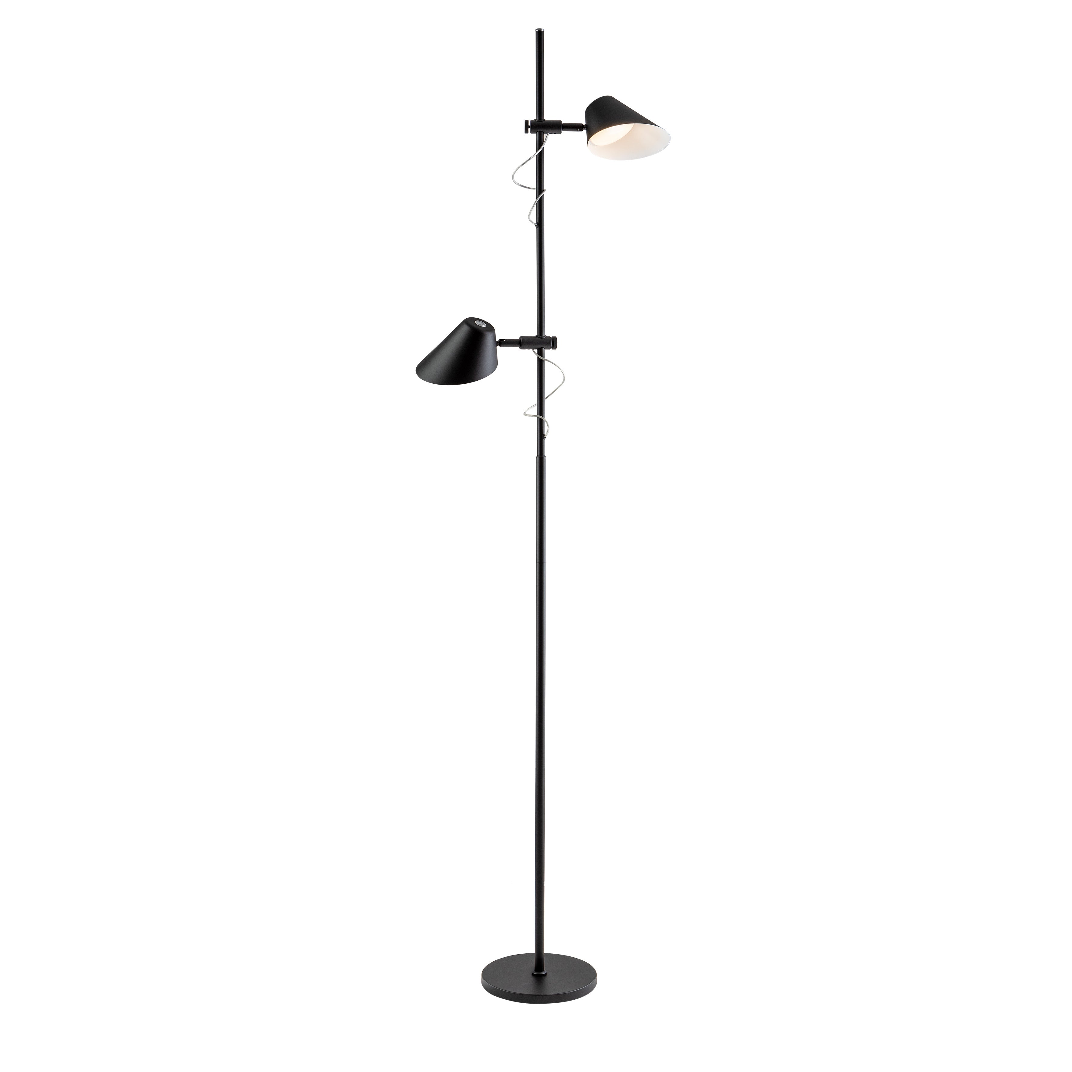 Esino 2Lt Floor Lamp- Black/ White Finish