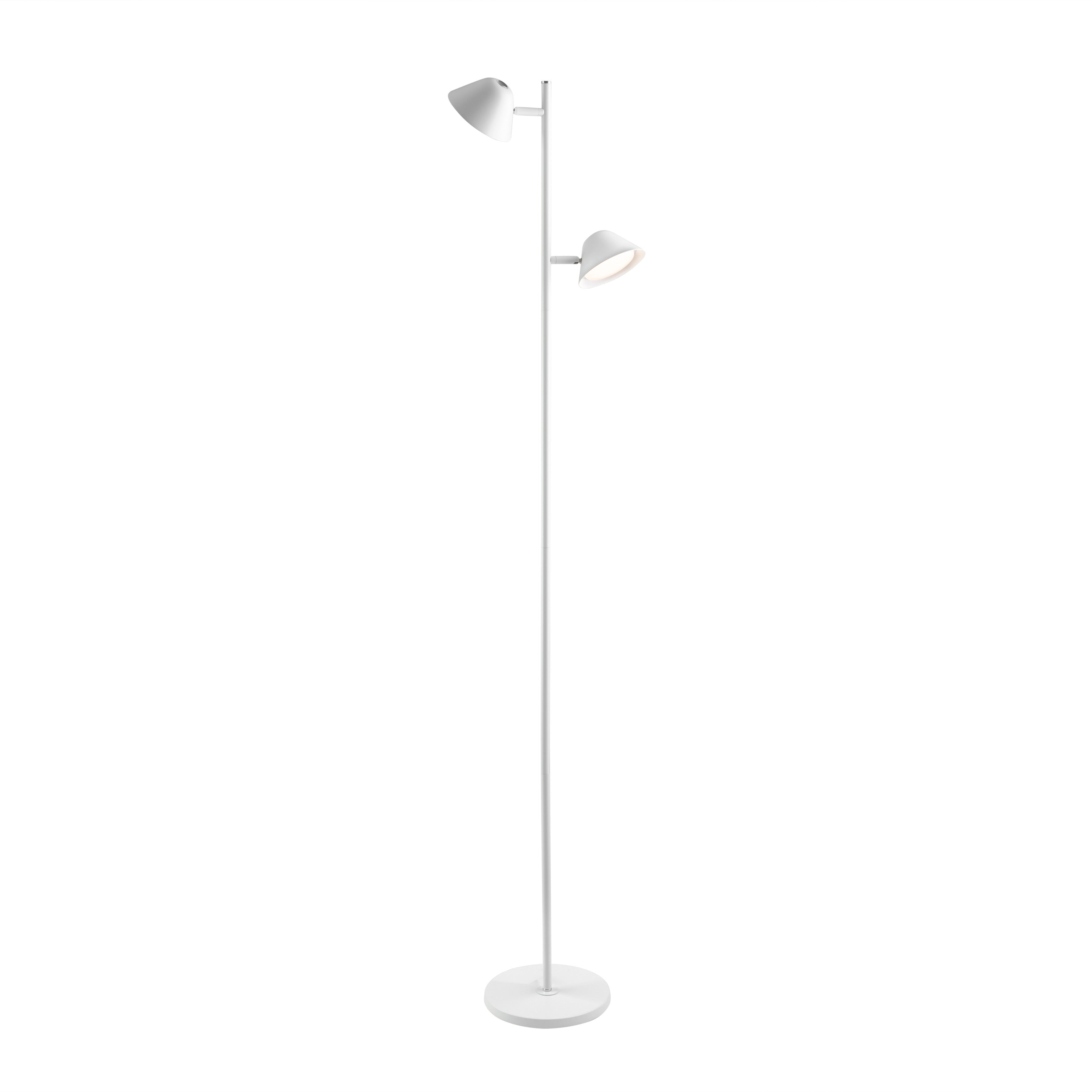 Taros 2Lt Floor Lamp- Black/ White Finish