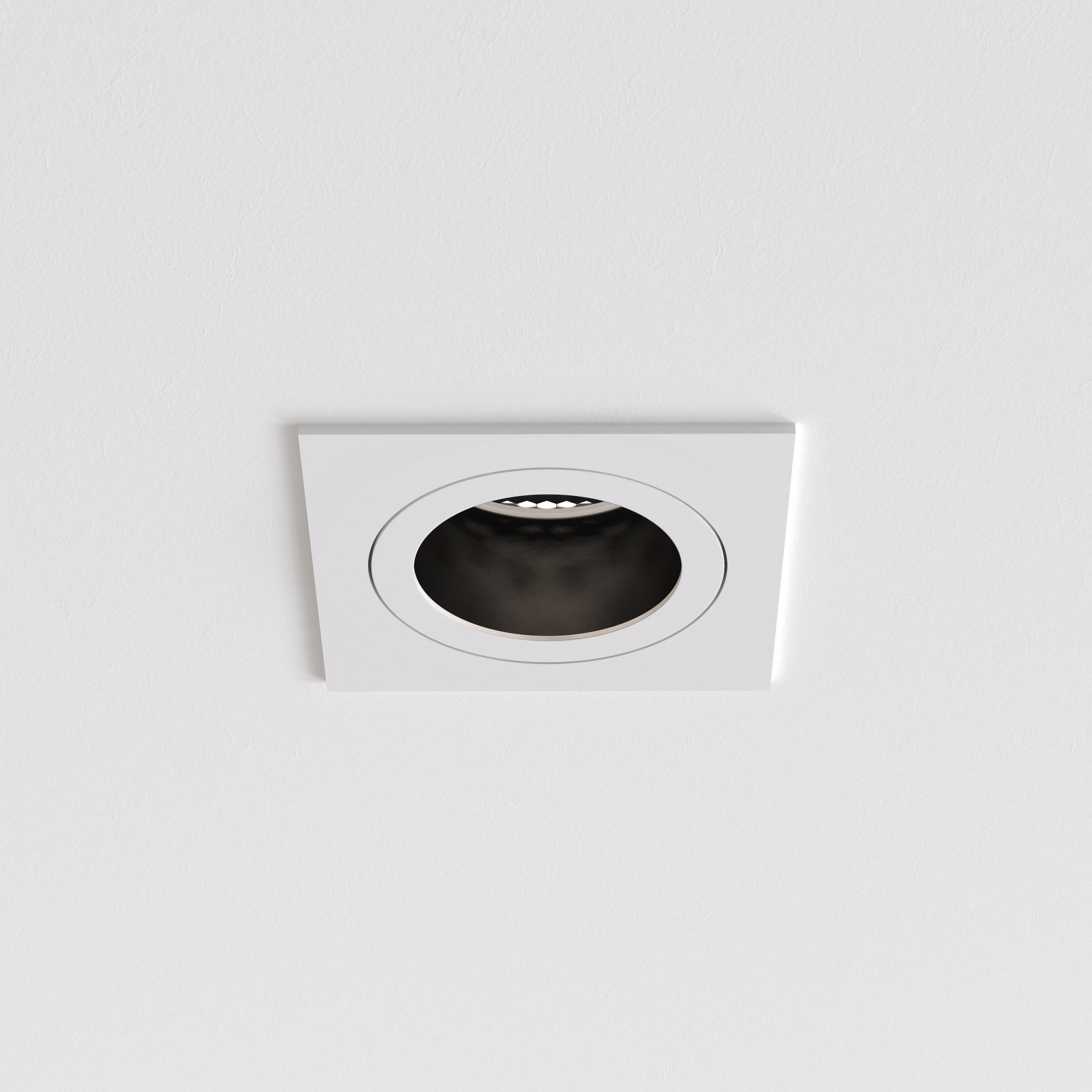 Pinhole Slimline Round/Square Fixed Fire-Rated IP65 Bathroom Recessed Ceiling Light - Matt White Finish