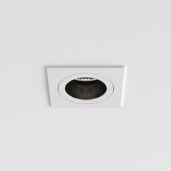 Pinhole Slimline Round/Square Fixed Fire-Rated IP65 Bathroom Recessed Ceiling Light - Matt White Finish