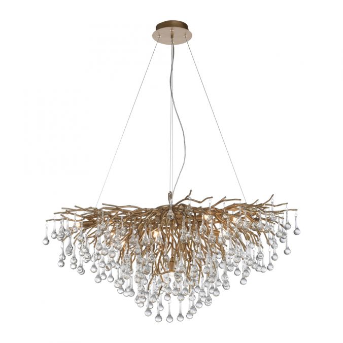 Ariana 10Lt Gold Droplet Chandelier