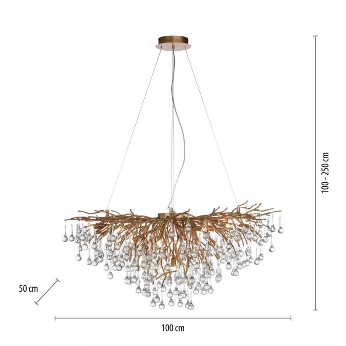 Ariana 10Lt Gold Droplet Chandelier
