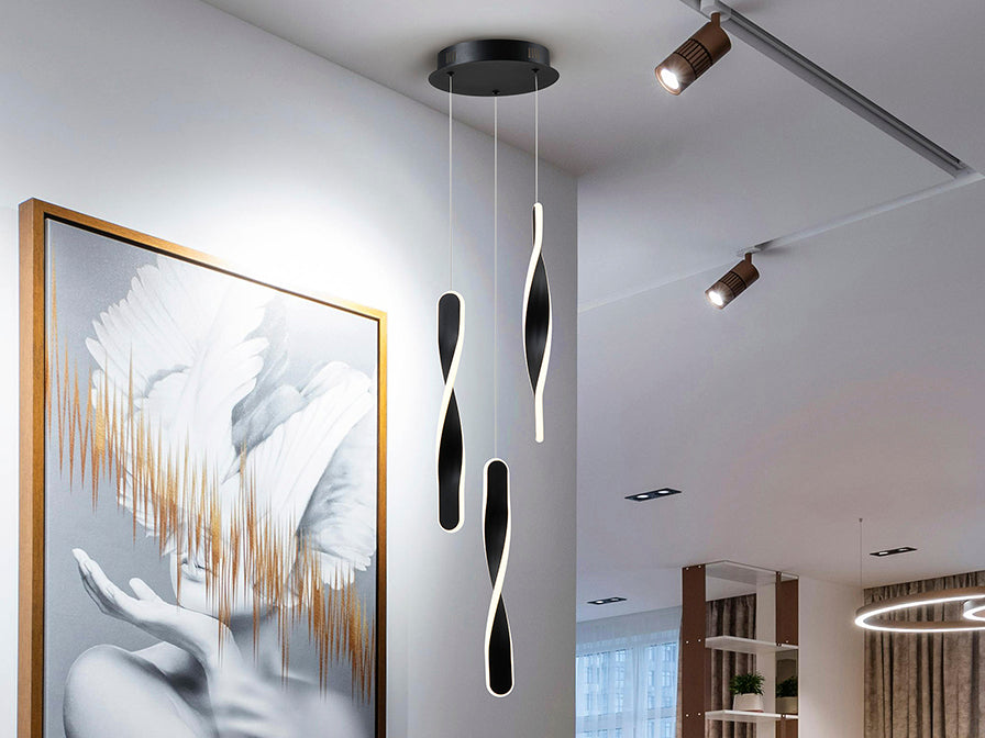 Twist - Lamp 3L Black/Gold Ip20 Integrated Led