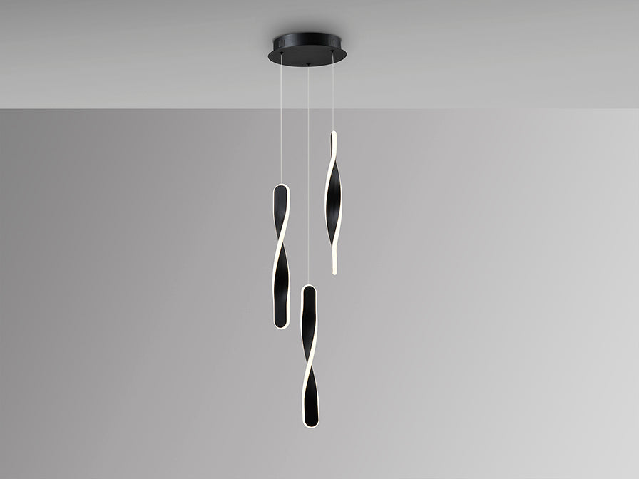 Twist - Lamp 3L Black/Gold Ip20 Integrated Led