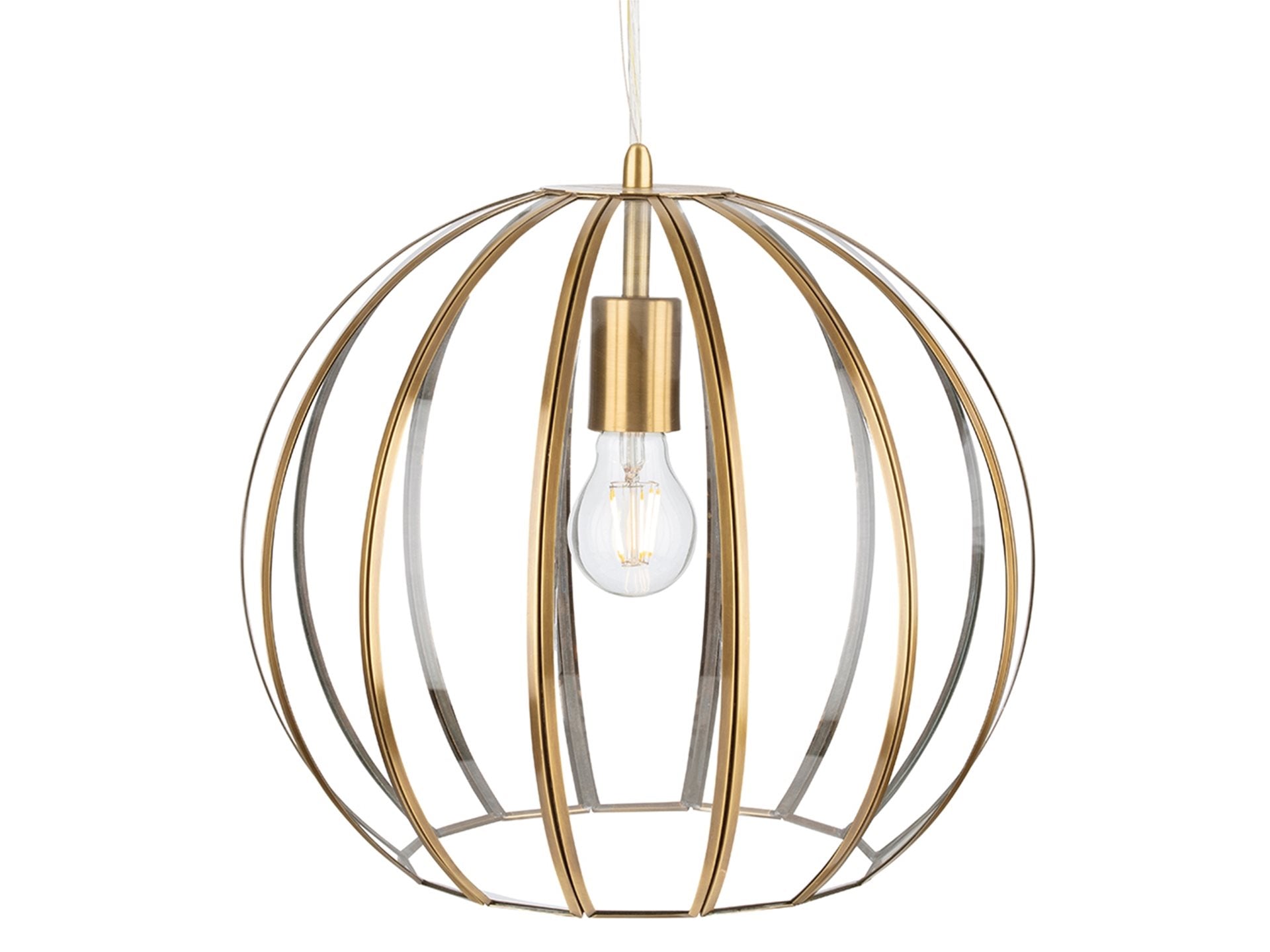 Lincoln Pendant- Antique Brass with Clear Glass