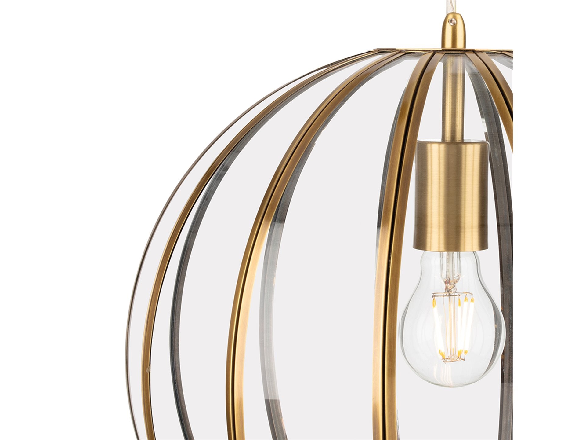 Lincoln Pendant- Antique Brass with Clear Glass