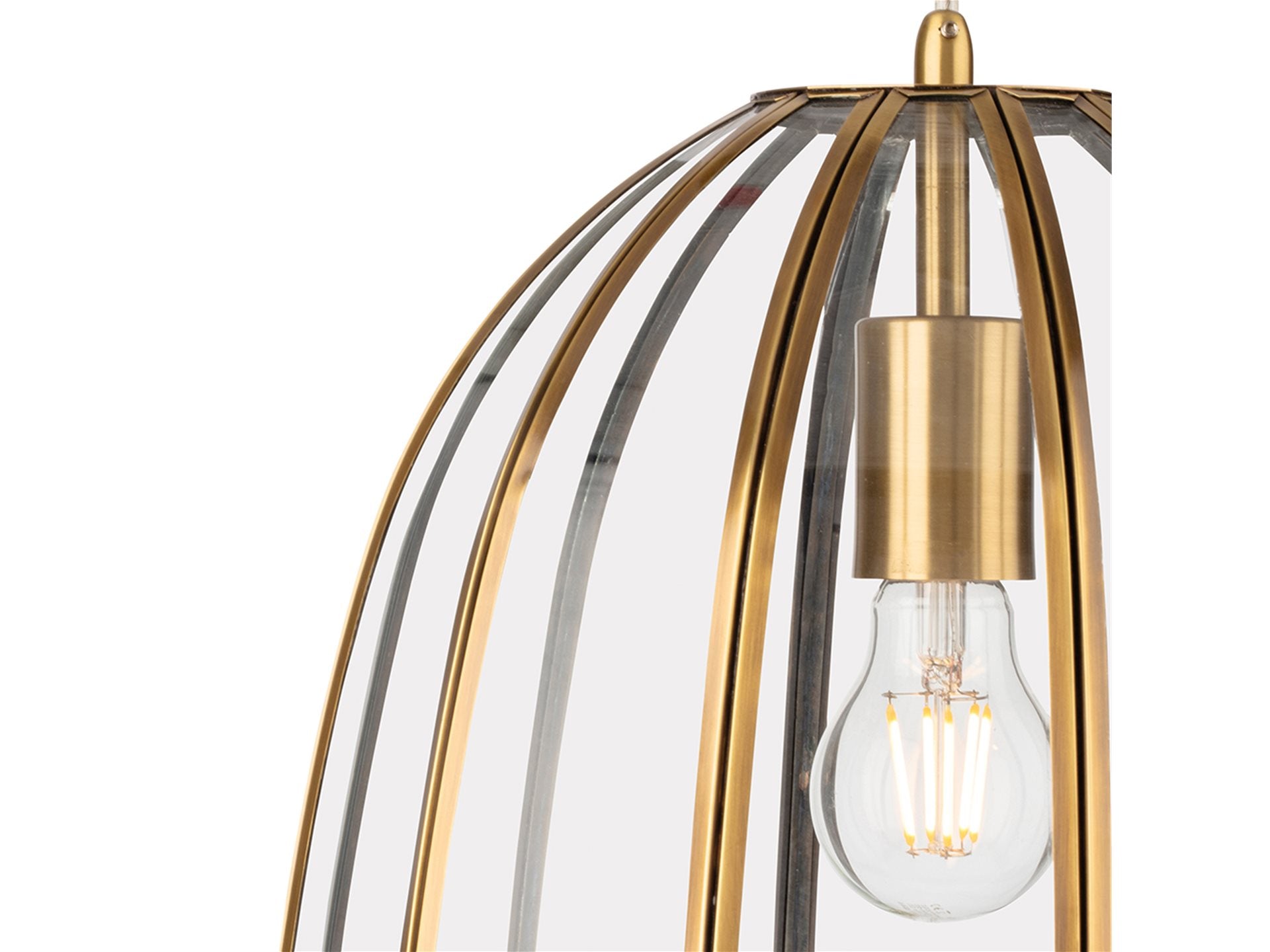 Lincoln Pendant- Antique Brass with Clear Glass