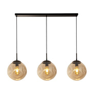 Punch 3/4lt Adjustable Dimmable Bar Pendant- Black Metal & Champagne Punched Glass