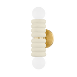 Bibi 2Lt Wall Sconce - Aged Brass & Ivory Ceramic