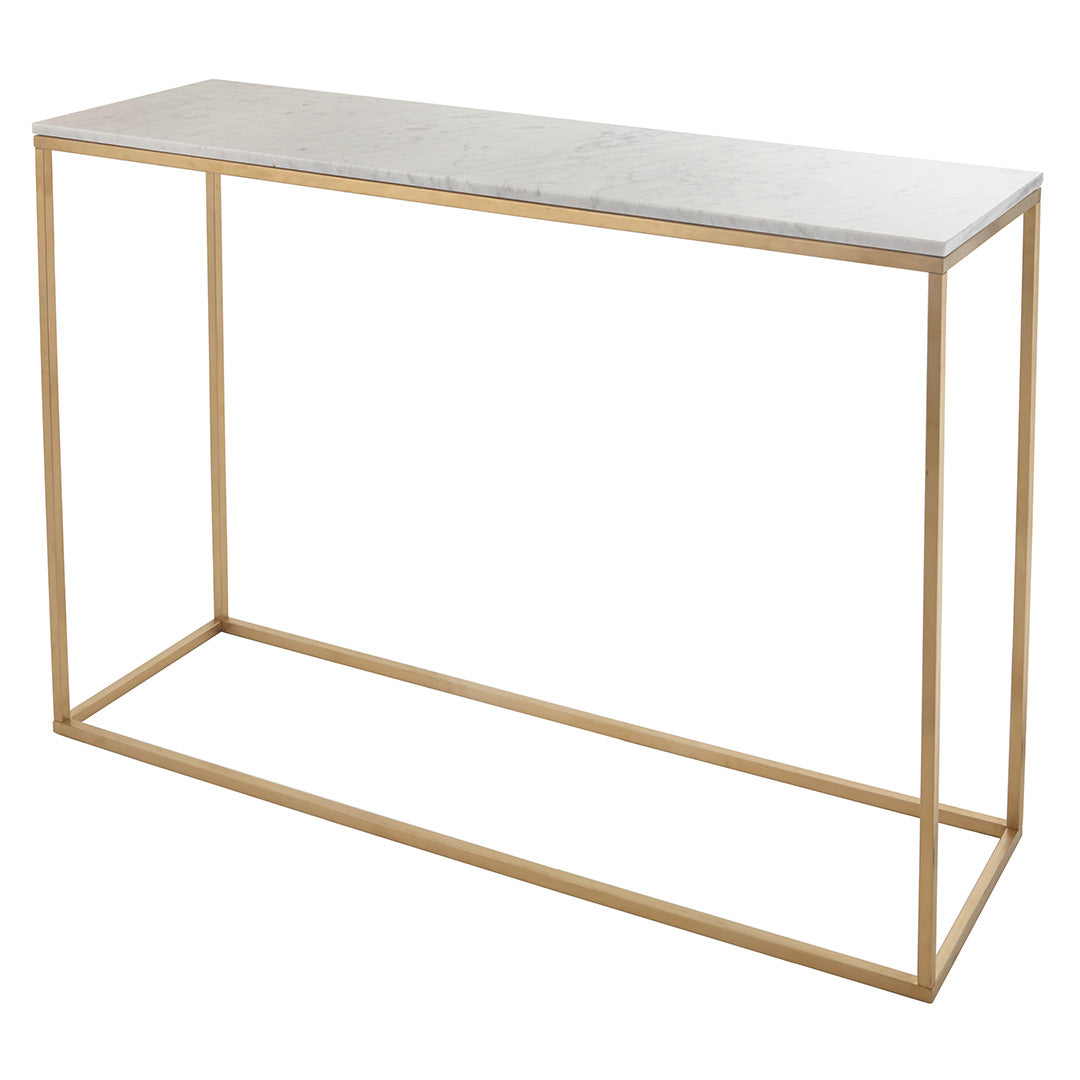 Faceby Console Table - Gold & Marble