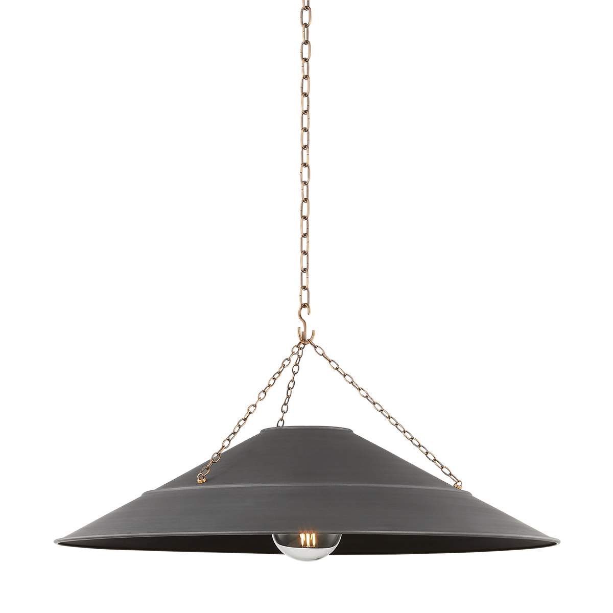 Arcane 1Lt Small/Large Pendant - Brass & Graphite