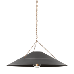 Arcane 1Lt Small/Large Pendant - Brass & Graphite