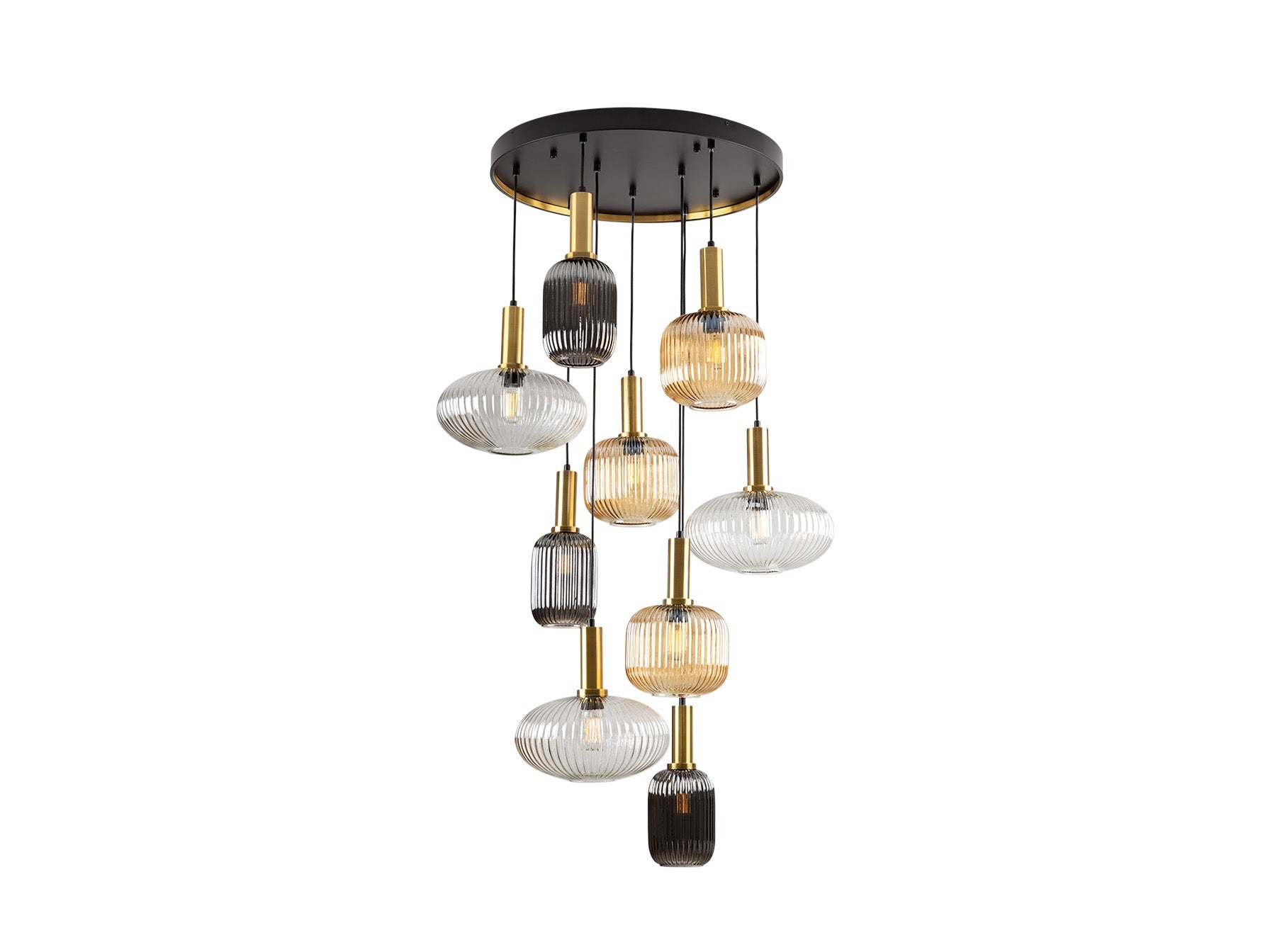 Norma Lamp 4/9/18L Black/Brass E27 Ip20 Dimmable