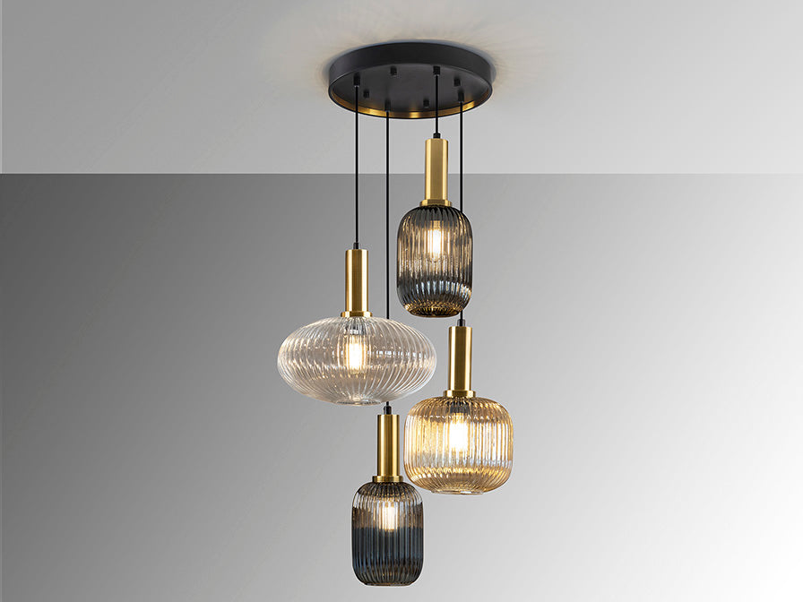 Norma Lamp 4/9/18L Black/Brass E27 Ip20 Dimmable