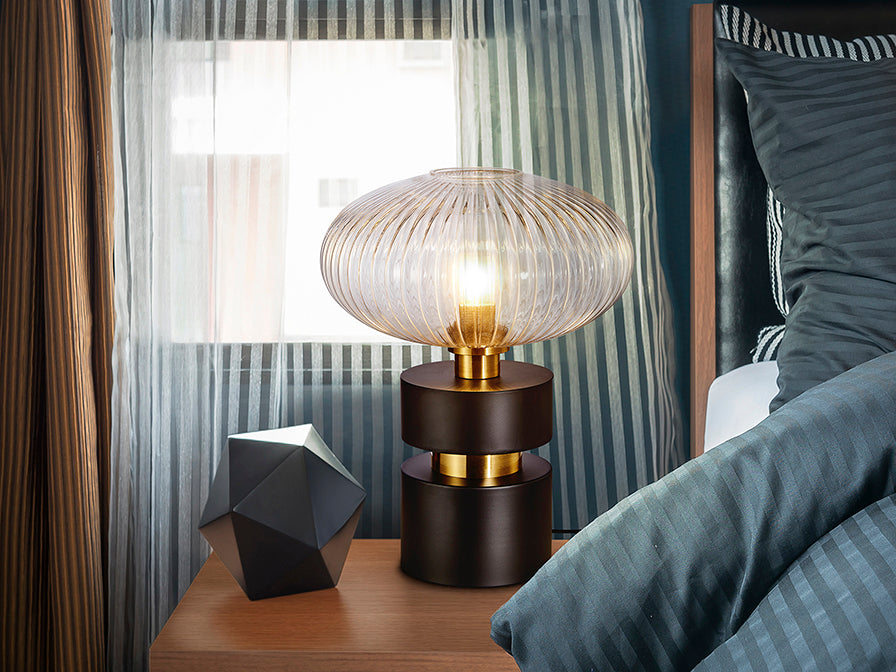 Norma Table Lamp- Black-Brass Finish