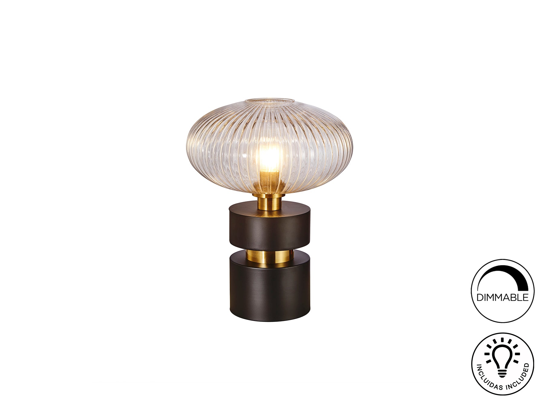 Norma Table Lamp- Black-Brass Finish