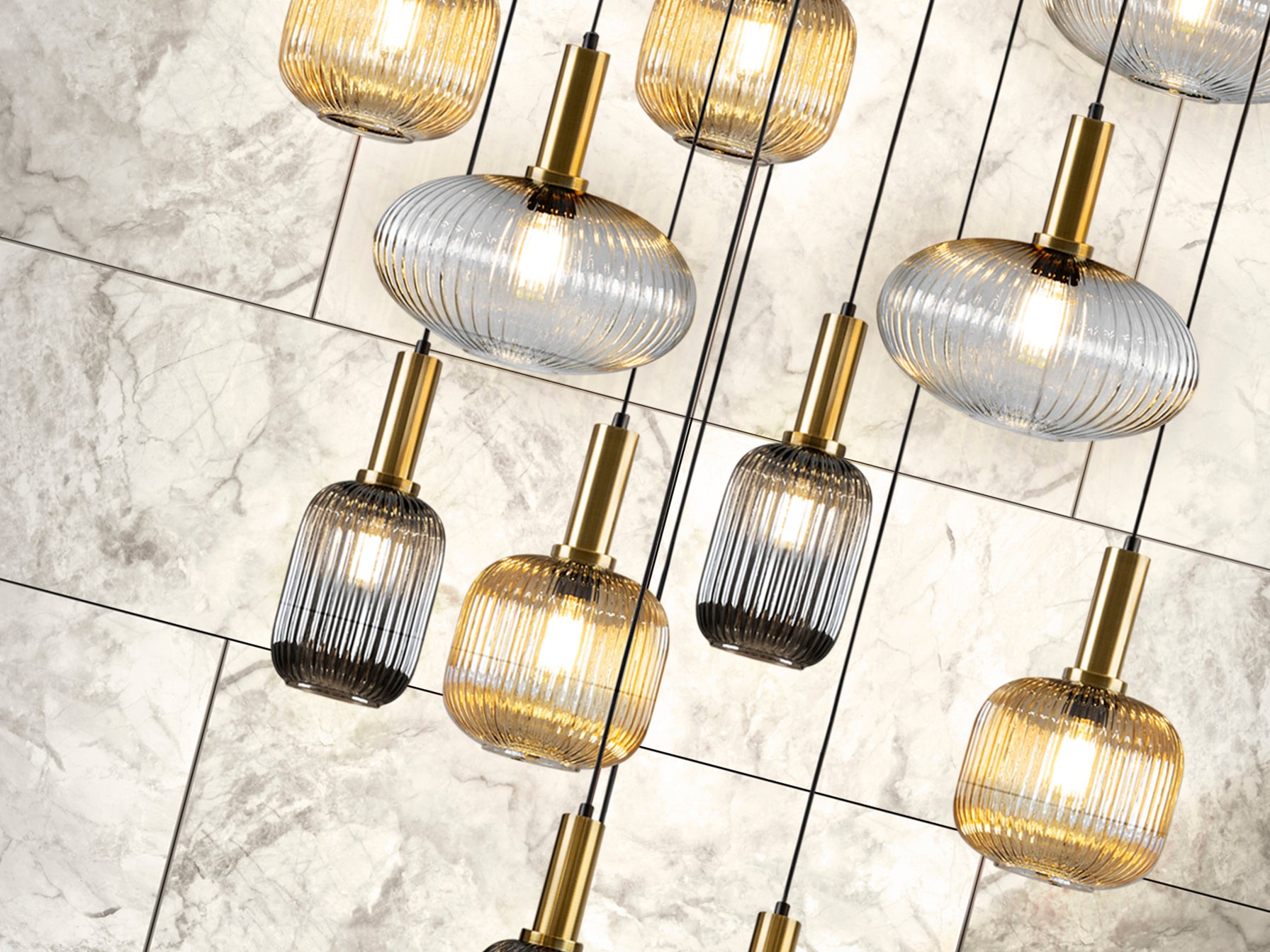 Norma  18Lt Ceiling Light- Black-Brass Finish