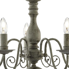 Greythorne 5/8Lt Multi-Arm Pendant - Textured Grey Metal